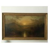 H.A. Elkins "Colorado River Landscape" 1876 Oil on Canvas