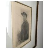 Degas Autoportrait Etching, Vollard 1919, Cancelled Plate