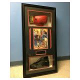 Muhammad Ali Autographed Boxing Glove and Michael Jordan Signed Nike Air in Shadow Box Case 