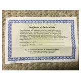 Certificate for Ali Glove and Jordan Shoe