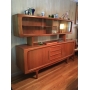 Two Tier Teak Credenza with Floating Hutch