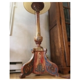 19th century hand painted candlestick lamp