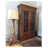 19th Century French Biblioteque, 19th century hand painted candlestick lamp