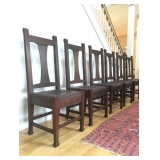 Set of Six Roycroft Side Chairs with Wishbone Slat, Circa 1910