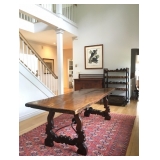 Live Edge Dining Table with Iron Trestle 