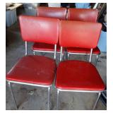Formica Table & 4 Red Chairs
