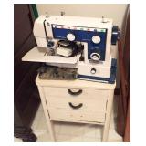 Sewing Machine & Cabinet