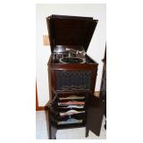 Antique Record Player & Records