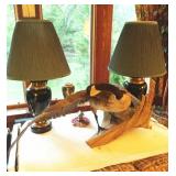 Mounted Canadian Goose/Lamps