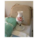 pair of milk glass lamps