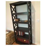 book case and lots of books
