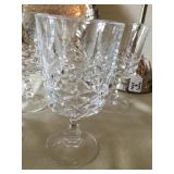 Several sets of glasses and crystal