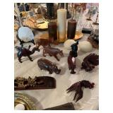 Carved wooden animals