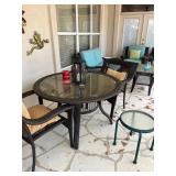 Table, 2 chairs and umbrella