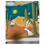 T Farr oil painted pillow
