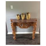 marble top console