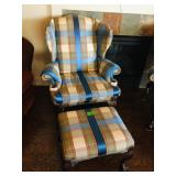 pair wing back chairs
