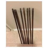 19th c. Oak Curtain Rods