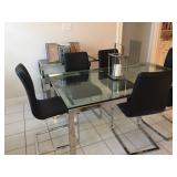 Chrome & glass table & Chairs