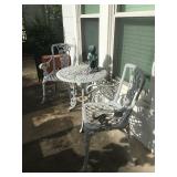 Cast Iron table, chairs
