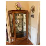 curved glass front curio