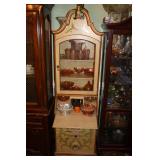 ladies secretary with Carnival glass