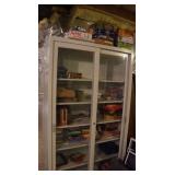 cabinet with glass doors that slide