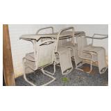 Eight Patio chairs 2 lounge chaise