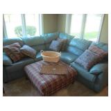 Green leather sectional