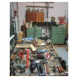 Lots of tools, work benches, shelves, and draws!