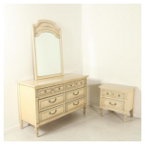 Transform your bedroom into a lush French escape with this fabulous vanity and nightstand set.