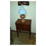 Antique Lamp & Sewing Stand