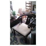 Pair Black Lacquer Chairs