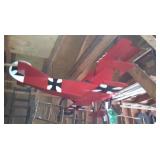 Large Wooden Fokker Tri-Plane