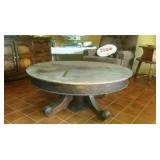 Antique table cut to make coffee table. In 2 pieces.