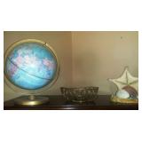 Vintage globe & sea shell art