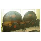 Antique king bed made from two queens