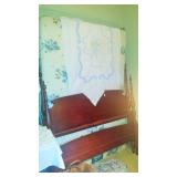 Mahogany full bed & linens
