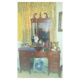 Mahogany vanity and mirror
