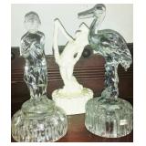 Cambridge glass centerpieces/frogs