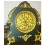 French ebonized wood mantle clock