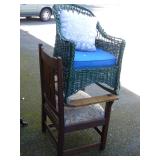Arts & Crafts Chair & Wicker Chair