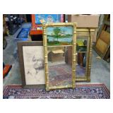 Reverse Painted Oils with Mirros Circa: 1840