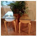 Nice End Table with Additional Stools or Small Tables