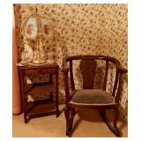 Vintage Side Table & Antique Chair