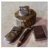 Asst. Lighters (Camel & Zippo Snap-On) & Case Knife