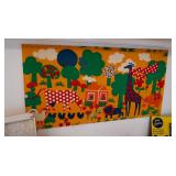 $20 - Cute stretched material framed picture