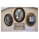 Antique Bubble Glass Frames and pictures - 2 @ $50 & large in center  $75 Ea