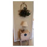 End Table & Lamp SOLD - $25 Vintage Wire Plant/Flower Hanging
