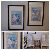 $25.00 Sailboat Watercolor - Chairs $15 eas